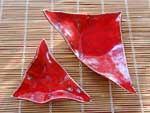 2 keramik schalen in rot mit dem besonderen touch - NR: 106 - VERKAUFT