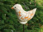 keramik vogel orange natur - NR: 133 VERKAUFT