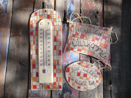 Gartendeko mit Thermometer - NR: 168 - VERKAUFT Gartendeko mit Thermometer - NR: 168 - VERKAUFT