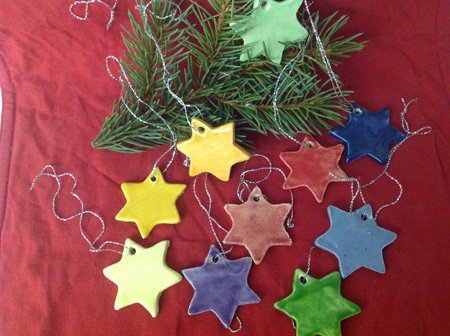 bunte Sterne aus Keramik Baumschmuck - Nr.: 213 bunte Sterne aus Keramik Baumschmuck - Nr.: 213