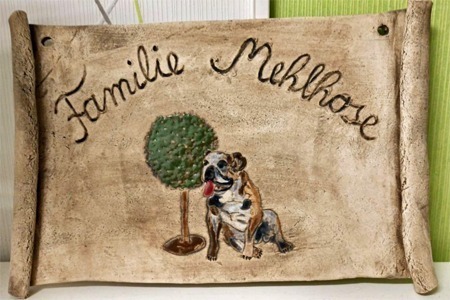 Türschild mit Hund und Baum - Nr.: 231 Türschild mit Hund und Baum - Nr.: 231