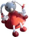 kleine rote Kantenhocker Frau
